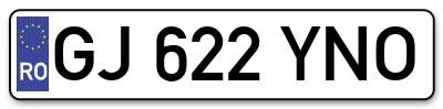 Placuta inmatriculare numar auto  GJ-622-YNO, GJ 622 YNO, GJ622YNO