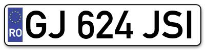 Placuta inmatriculare numar auto  GJ-624-JSI, GJ 624 JSI, GJ624JSI