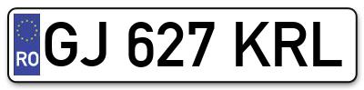 Placuta inmatriculare numar auto  GJ-627-KRL, GJ 627 KRL, GJ627KRL