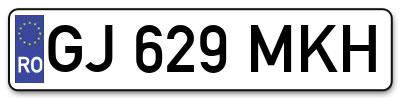 Placuta inmatriculare numar auto  GJ-629-MKH, GJ 629 MKH, GJ629MKH