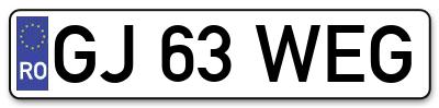 Placuta inmatriculare numar auto  GJ-63-WEG, GJ 63 WEG, GJ63WEG