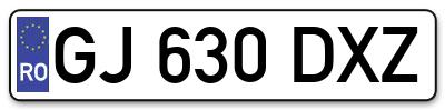 Placuta inmatriculare numar auto  GJ-630-DXZ, GJ 630 DXZ, GJ630DXZ