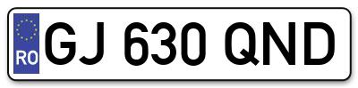 Placuta inmatriculare numar auto  GJ-630-QND, GJ 630 QND, GJ630QND