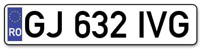 Placuta inmatriculare numar auto  GJ-632-IVG, GJ 632 IVG, GJ632IVG