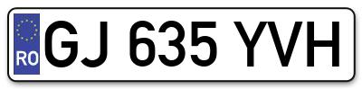Placuta inmatriculare numar auto  GJ-635-YVH, GJ 635 YVH, GJ635YVH