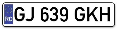 Placuta inmatriculare numar auto  GJ-639-GKH, GJ 639 GKH, GJ639GKH