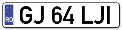 Placuta inmatriculare numar auto  GJ-64-LJI, GJ 64 LJI, GJ64LJI