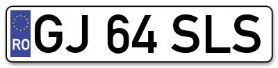 Placuta inmatriculare numar auto  GJ-64-SLS, GJ 64 SLS, GJ64SLS