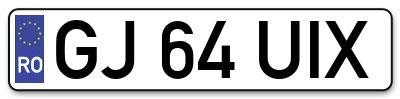 Placuta inmatriculare numar auto  GJ-64-UIX, GJ 64 UIX, GJ64UIX