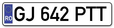 Placuta inmatriculare numar auto  GJ-642-PTT, GJ 642 PTT, GJ642PTT