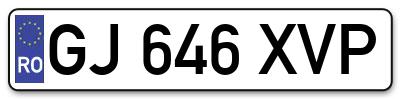 Placuta inmatriculare numar auto  GJ-646-XVP, GJ 646 XVP, GJ646XVP