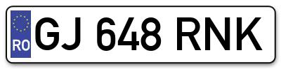 Placuta inmatriculare numar auto  GJ-648-RNK, GJ 648 RNK, GJ648RNK