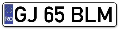 Placuta inmatriculare numar auto  GJ-65-BLM, GJ 65 BLM, GJ65BLM