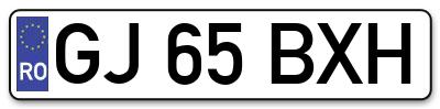Placuta inmatriculare numar auto  GJ-65-BXH, GJ 65 BXH, GJ65BXH