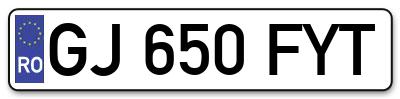 Placuta inmatriculare numar auto  GJ-650-FYT, GJ 650 FYT, GJ650FYT