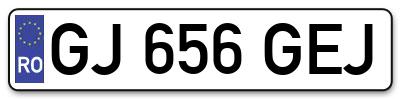 Placuta inmatriculare numar auto  GJ-656-GEJ, GJ 656 GEJ, GJ656GEJ