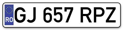 Placuta inmatriculare numar auto  GJ-657-RPZ, GJ 657 RPZ, GJ657RPZ