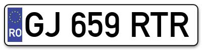 Placuta inmatriculare numar auto  GJ-659-RTR, GJ 659 RTR, GJ659RTR