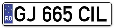 Placuta inmatriculare numar auto  GJ-665-CIL, GJ 665 CIL, GJ665CIL