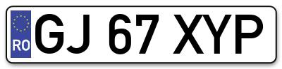 Placuta inmatriculare numar auto  GJ-67-XYP, GJ 67 XYP, GJ67XYP