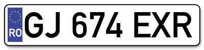 Placuta inmatriculare numar auto  GJ-674-EXR, GJ 674 EXR, GJ674EXR