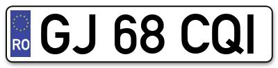 Placuta inmatriculare numar auto  GJ-68-CQI, GJ 68 CQI, GJ68CQI