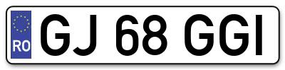 Placuta inmatriculare numar auto  GJ-68-GGI, GJ 68 GGI, GJ68GGI