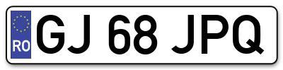 Placuta inmatriculare numar auto  GJ-68-JPQ, GJ 68 JPQ, GJ68JPQ