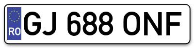 Placuta inmatriculare numar auto  GJ-688-ONF, GJ 688 ONF, GJ688ONF