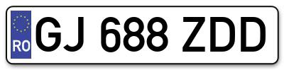 Placuta inmatriculare numar auto  GJ-688-ZDD, GJ 688 ZDD, GJ688ZDD