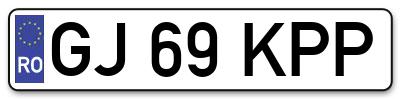 Placuta inmatriculare numar auto  GJ-69-KPP, GJ 69 KPP, GJ69KPP