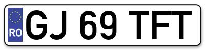 Placuta inmatriculare numar auto  GJ-69-TFT, GJ 69 TFT, GJ69TFT