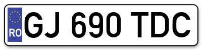 Placuta inmatriculare numar auto  GJ-690-TDC, GJ 690 TDC, GJ690TDC