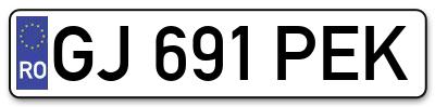 Placuta inmatriculare numar auto  GJ-691-PEK, GJ 691 PEK, GJ691PEK