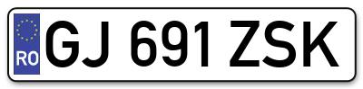 Placuta inmatriculare numar auto  GJ-691-ZSK, GJ 691 ZSK, GJ691ZSK