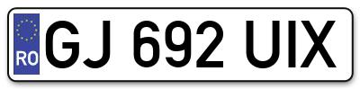 Placuta inmatriculare numar auto  GJ-692-UIX, GJ 692 UIX, GJ692UIX