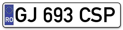 Placuta inmatriculare numar auto  GJ-693-CSP, GJ 693 CSP, GJ693CSP