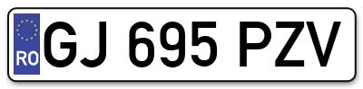 Placuta inmatriculare numar auto  GJ-695-PZV, GJ 695 PZV, GJ695PZV