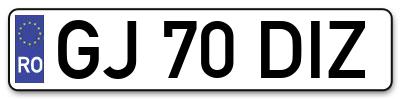 Placuta inmatriculare numar auto  GJ-70-DIZ, GJ 70 DIZ, GJ70DIZ