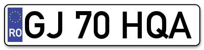 Placuta inmatriculare numar auto  GJ-70-HQA, GJ 70 HQA, GJ70HQA
