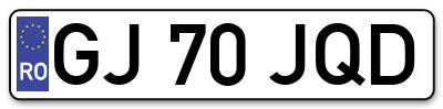 Placuta inmatriculare numar auto  GJ-70-JQD, GJ 70 JQD, GJ70JQD
