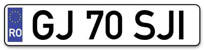 Placuta inmatriculare numar auto  GJ-70-SJI, GJ 70 SJI, GJ70SJI