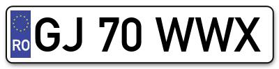 Placuta inmatriculare numar auto  GJ-70-WWX, GJ 70 WWX, GJ70WWX