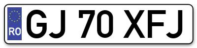 Placuta inmatriculare numar auto  GJ-70-XFJ, GJ 70 XFJ, GJ70XFJ