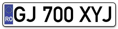 Placuta inmatriculare numar auto  GJ-700-XYJ, GJ 700 XYJ, GJ700XYJ