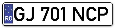 Placuta inmatriculare numar auto  GJ-701-NCP, GJ 701 NCP, GJ701NCP