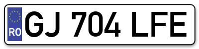 Placuta inmatriculare numar auto  GJ-704-LFE, GJ 704 LFE, GJ704LFE
