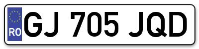Placuta inmatriculare numar auto  GJ-705-JQD, GJ 705 JQD, GJ705JQD