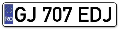 Placuta inmatriculare numar auto  GJ-707-EDJ, GJ 707 EDJ, GJ707EDJ
