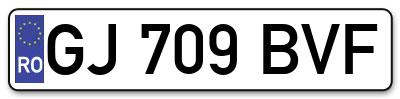 Placuta inmatriculare numar auto  GJ-709-BVF, GJ 709 BVF, GJ709BVF
